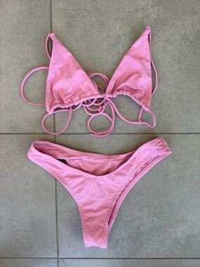 Soft Pink Triangle Bikini Set